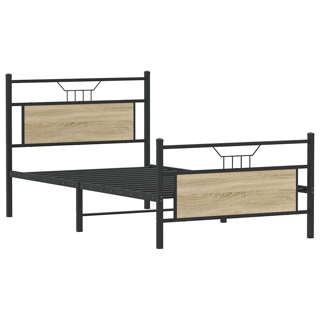 sengeramme 100x190 cm uden madras konstrueret træ sonoma-eg