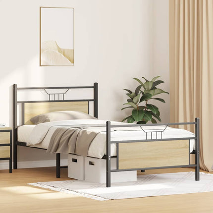 sengeramme 100x190 cm uden madras konstrueret træ sonoma-eg
