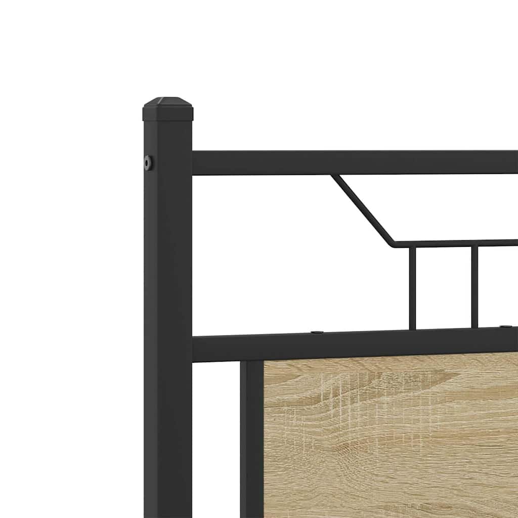sengeramme 137x190 cm uden madras konstrueret træ sonoma-eg