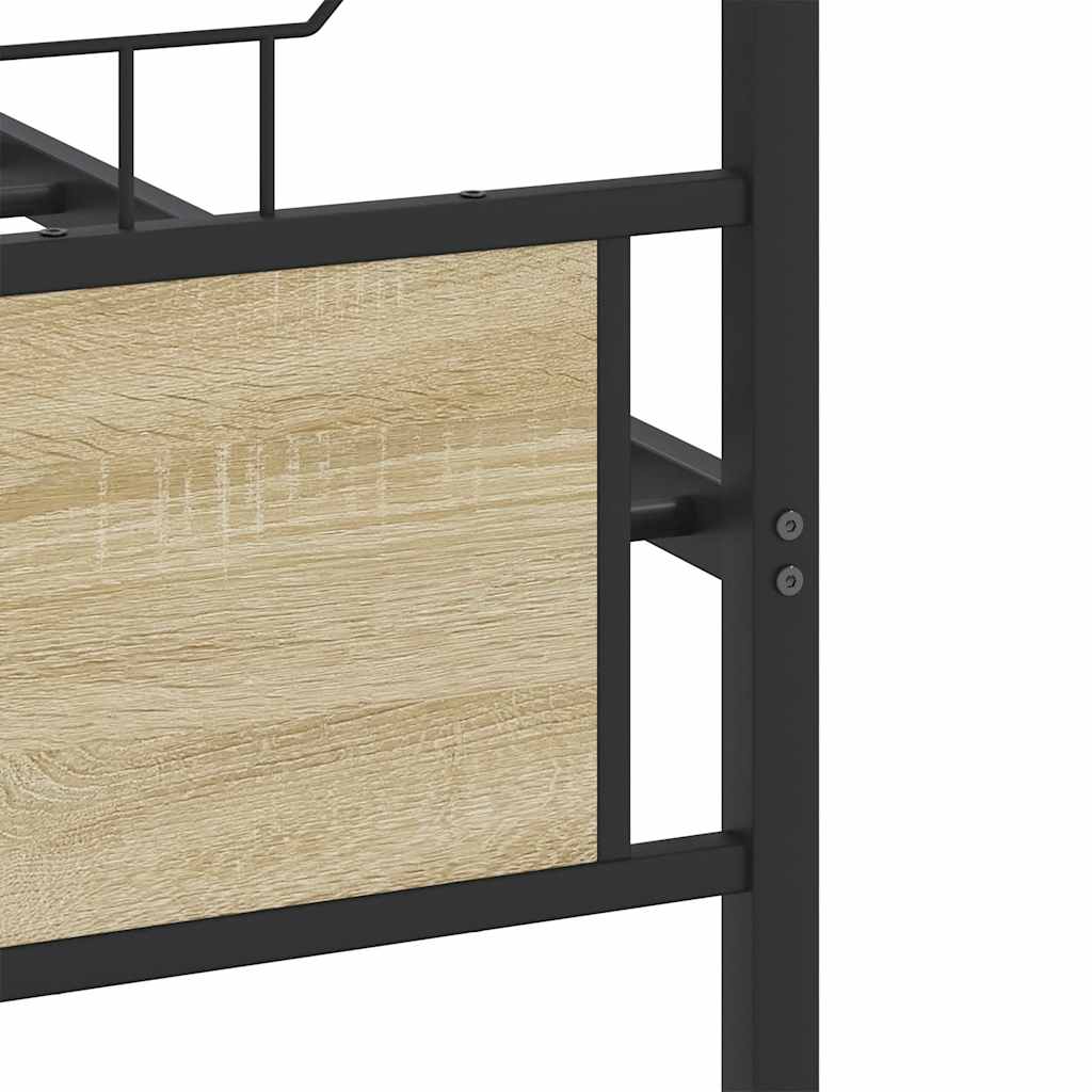 sengeramme 137x190 cm uden madras konstrueret træ sonoma-eg
