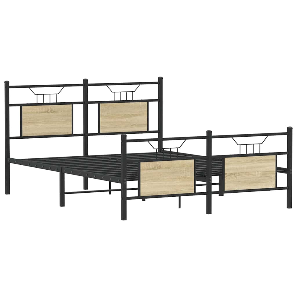 sengeramme 150x200 cm uden madras konstrueret træ sonoma-eg