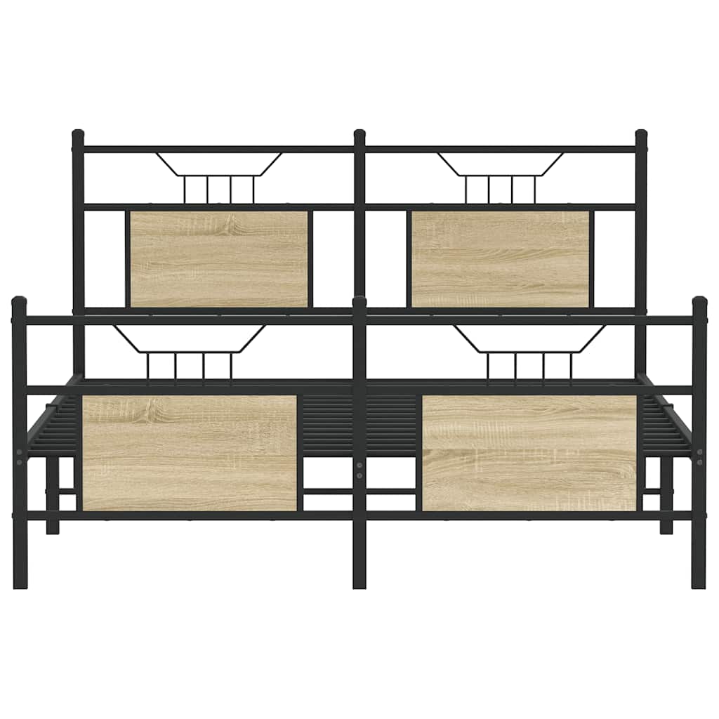 sengeramme 150x200 cm uden madras konstrueret træ sonoma-eg