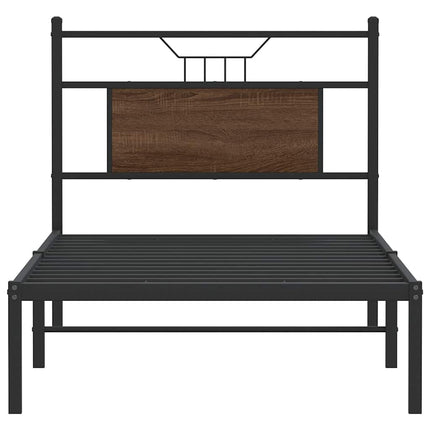 sengeramme 75x190 cm uden madras konstrueret træ brunt eg