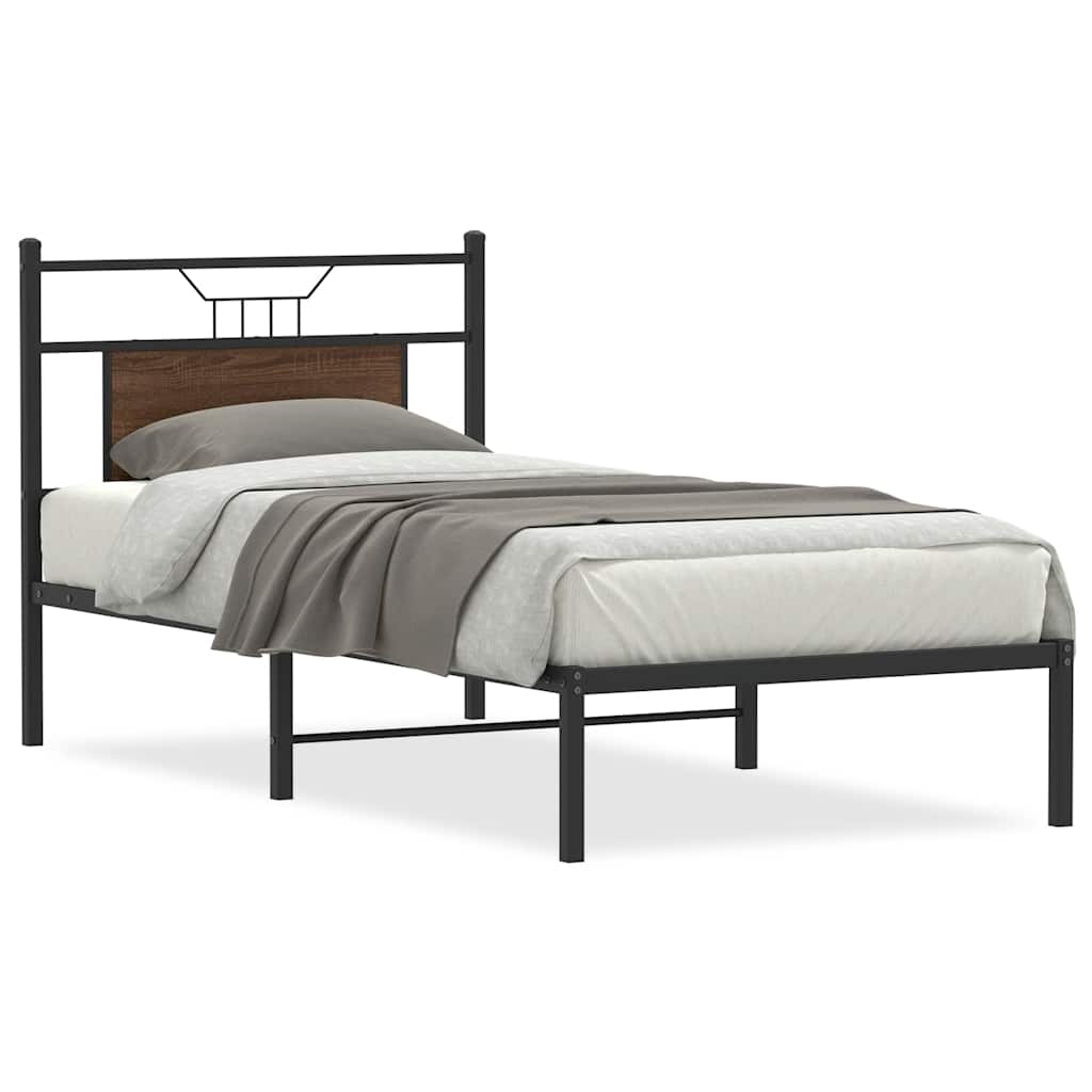 sengeramme 80x200 cm uden madras konstrueret træ brunt eg