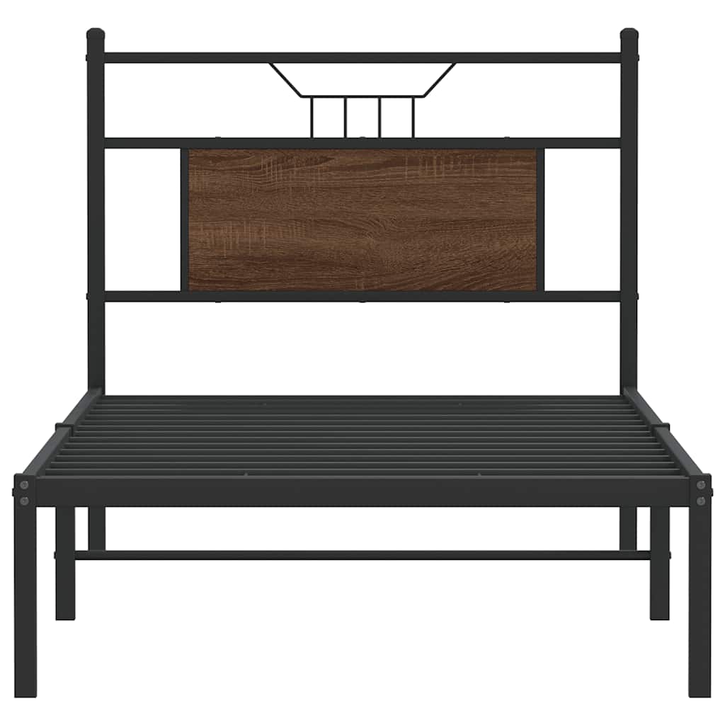 sengeramme 90x190 cm uden madras konstrueret træ brunt eg