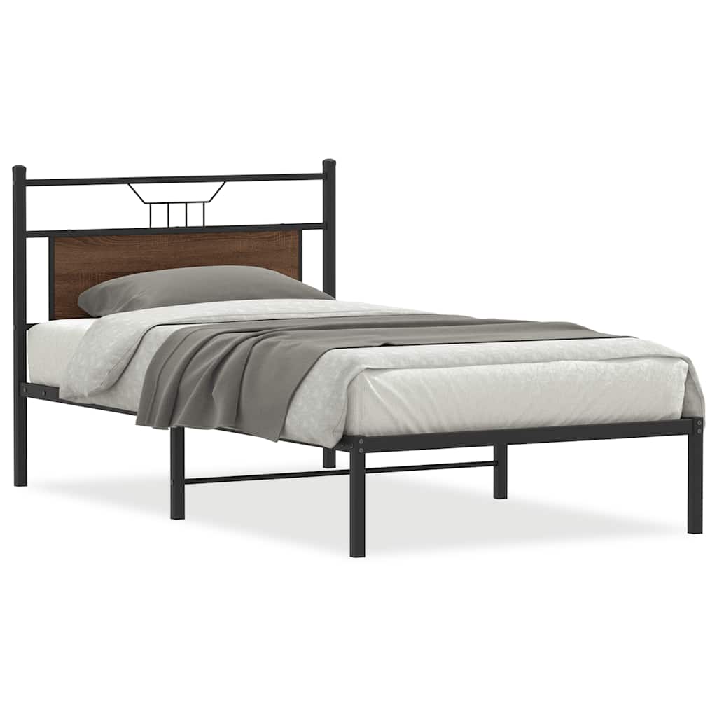 sengeramme 100x200 cm uden madras konstrueret træ brunt eg