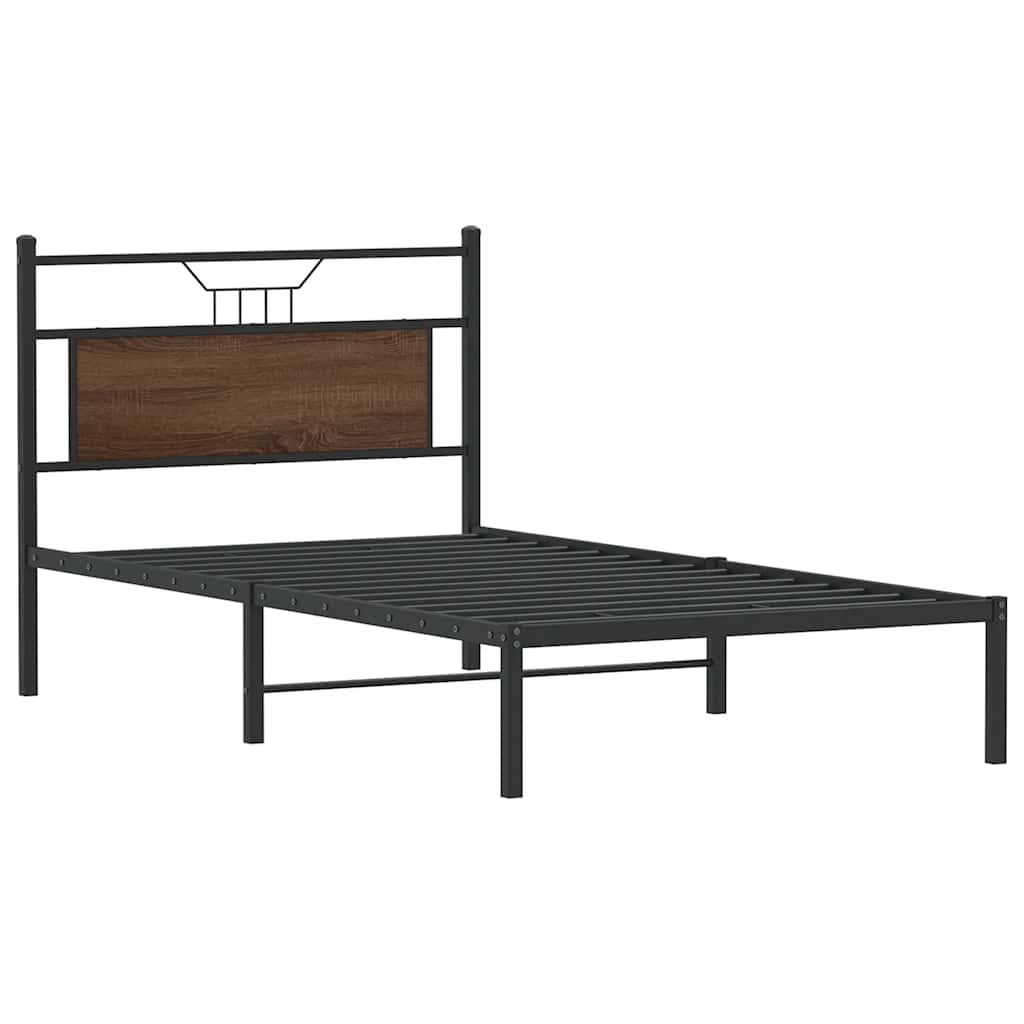 sengeramme 100x200 cm uden madras konstrueret træ brunt eg