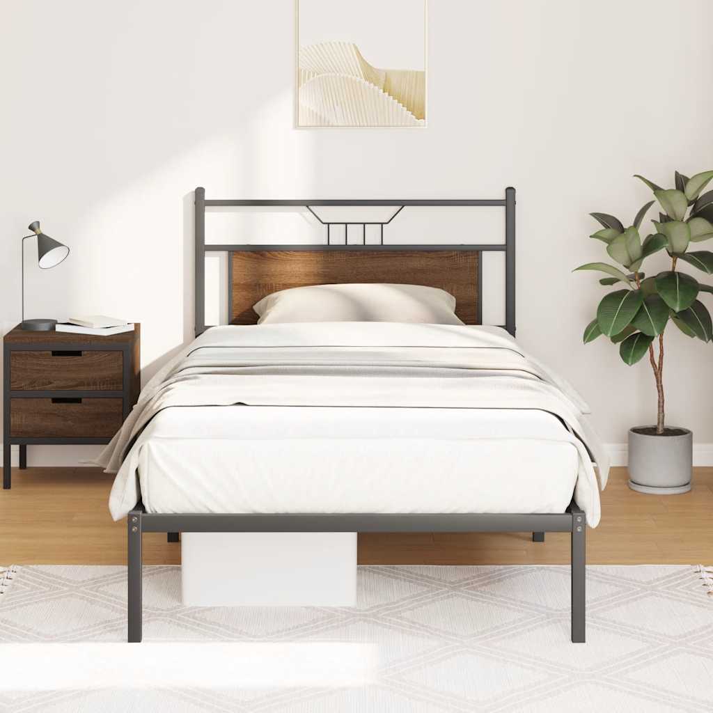 sengeramme uden madras 107x203 cm konstrueret træ brunt eg
