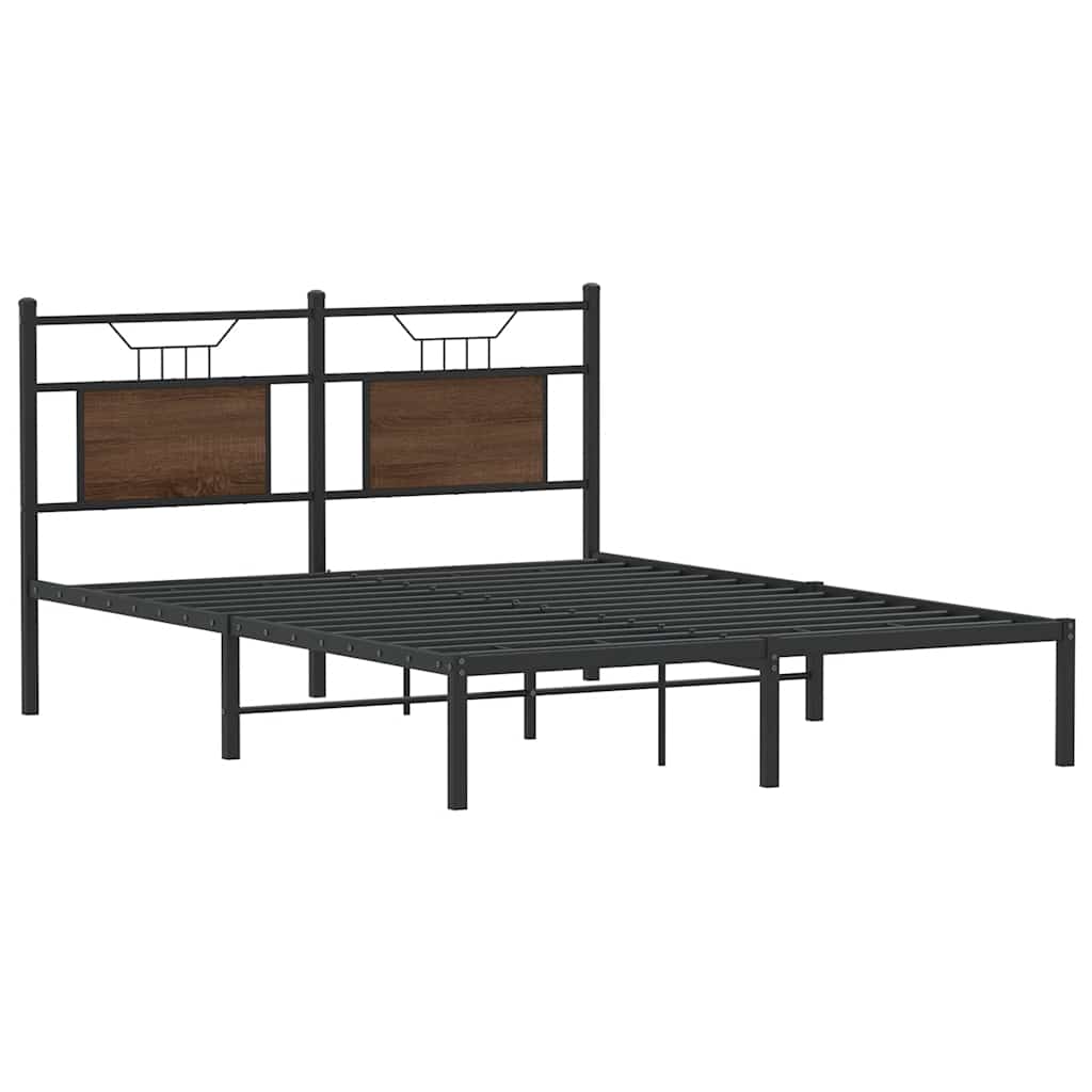 sengeramme 140x190 cm uden madras konstrueret træ brunt eg