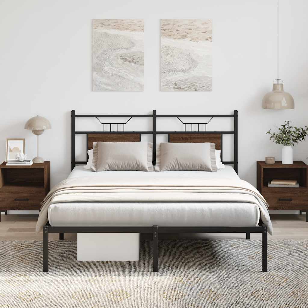 sengeramme 140x190 cm uden madras konstrueret træ brunt eg