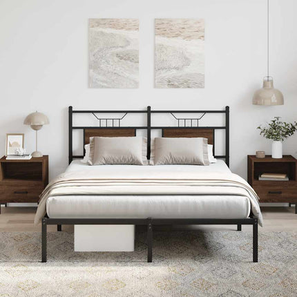 sengeramme 140x190 cm uden madras konstrueret træ brunt eg