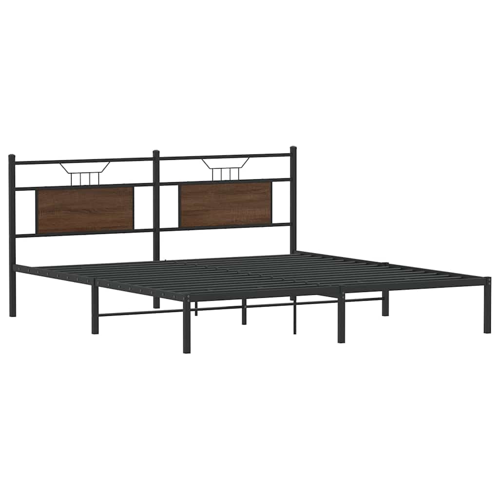 sengeramme 160x200 cm uden madras konstrueret træ brunt eg