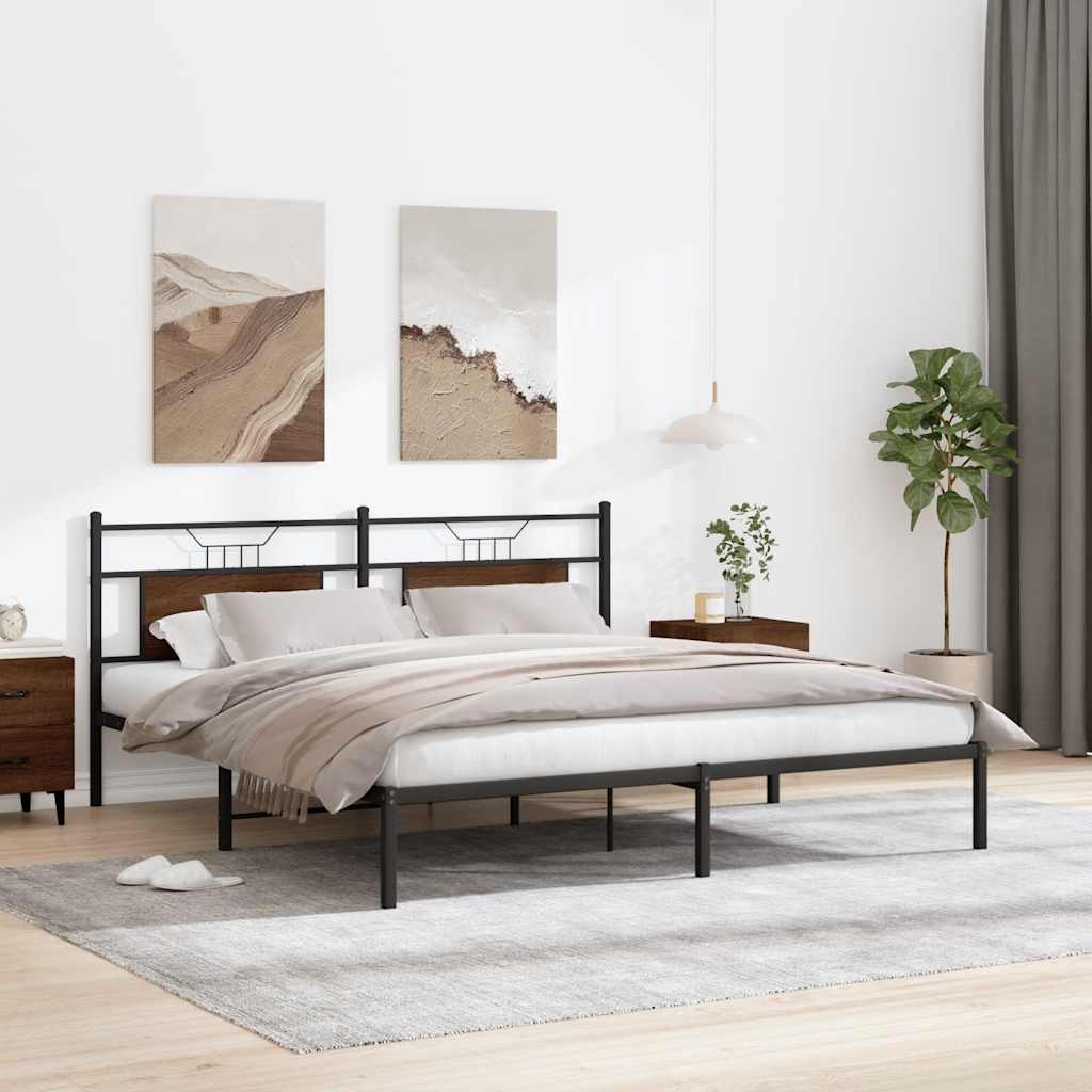 sengeramme uden madras 183x203 cm konstrueret træ brunt eg