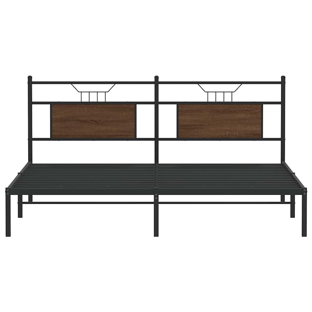 sengeramme uden madras 183x203 cm konstrueret træ brunt eg