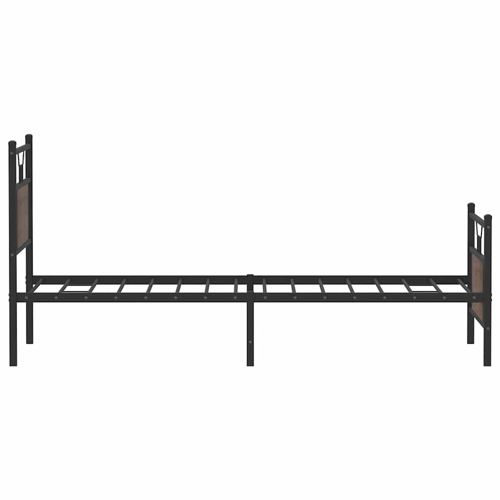 sengeramme 75x190 cm uden madras konstrueret træ brunt eg