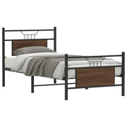 sengeramme 75x190 cm uden madras konstrueret træ brunt eg