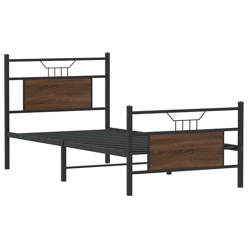 sengeramme 80x200 cm uden madras konstrueret træ brunt eg