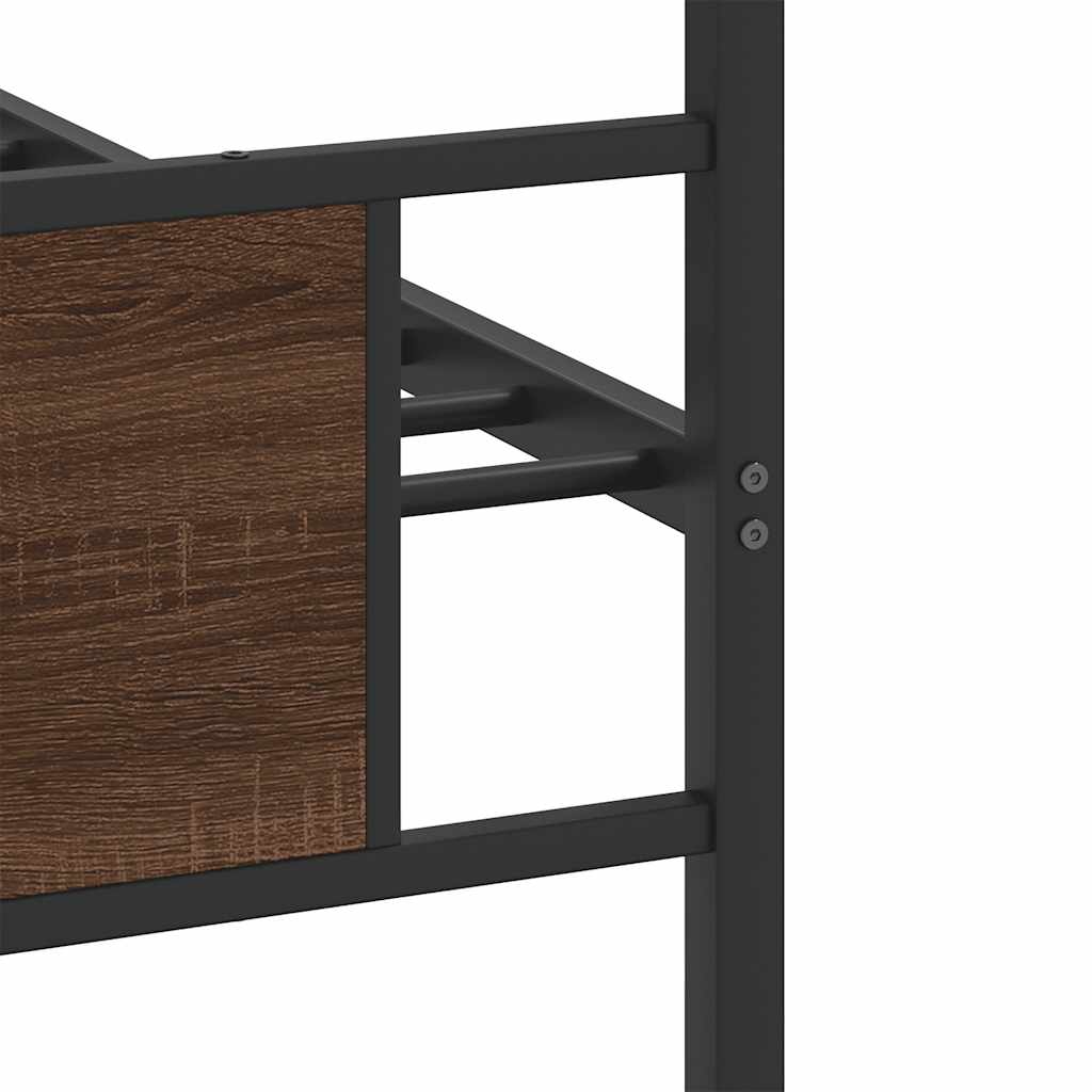 sengeramme 90x190 cm uden madras konstrueret træ brunt eg