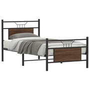 sengeramme 90x200 cm uden madras konstrueret træ brunt eg