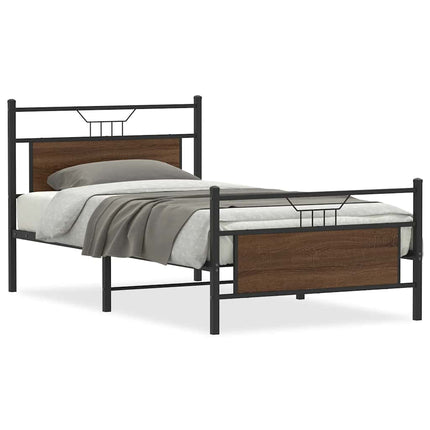 sengeramme 100x190 cm uden madras konstrueret træ brunt eg