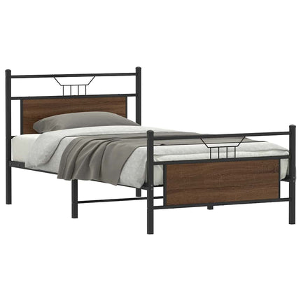 sengeramme 100x190 cm uden madras konstrueret træ brunt eg