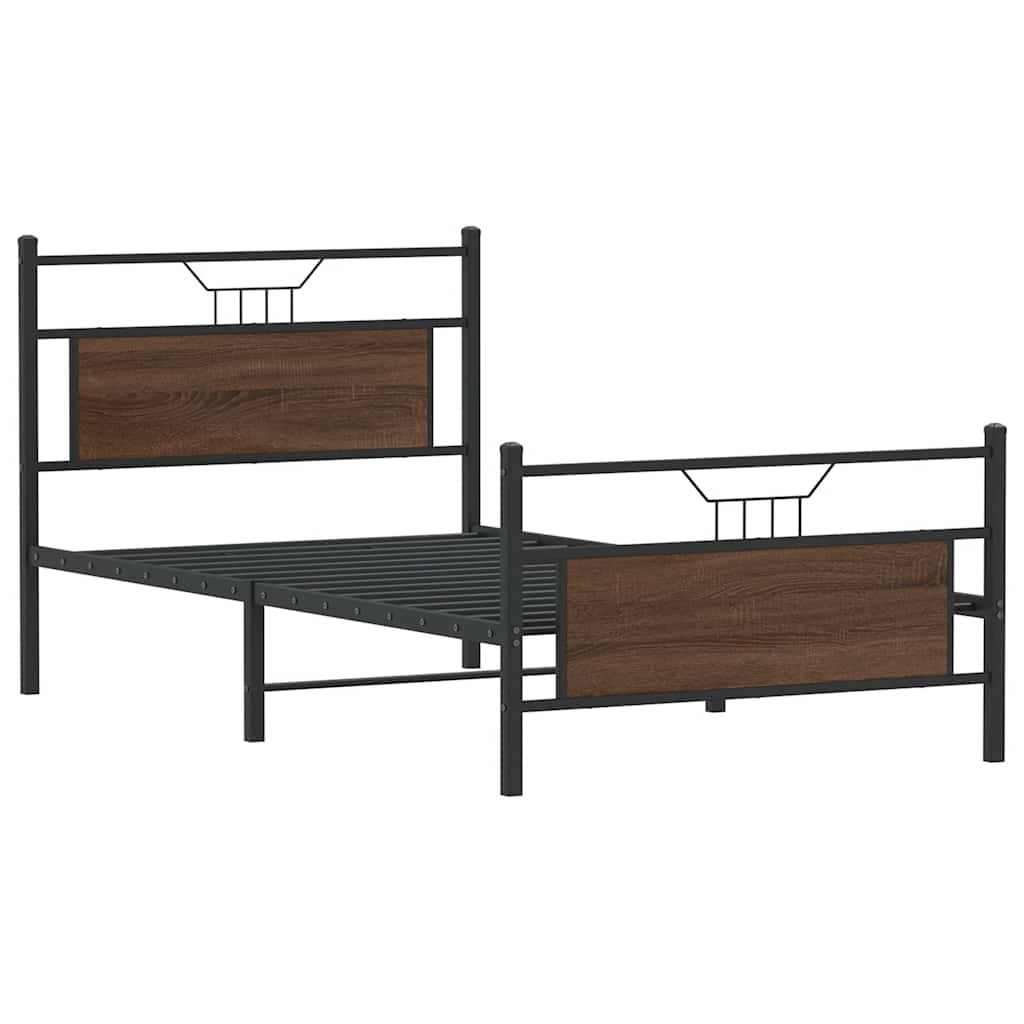 sengeramme uden madras 107x203 cm konstrueret træ brunt eg