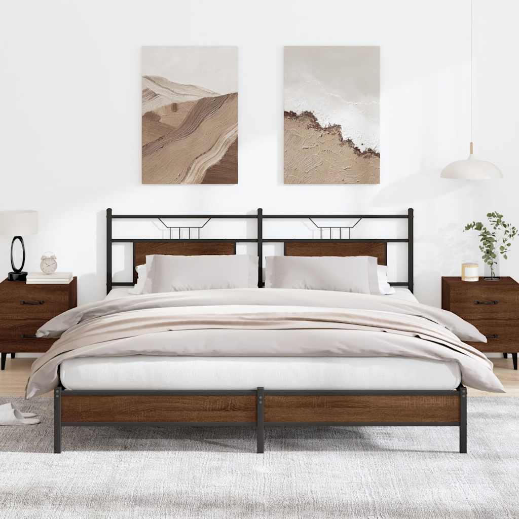 sengeramme 160x200 cm uden madras konstrueret træ brunt eg