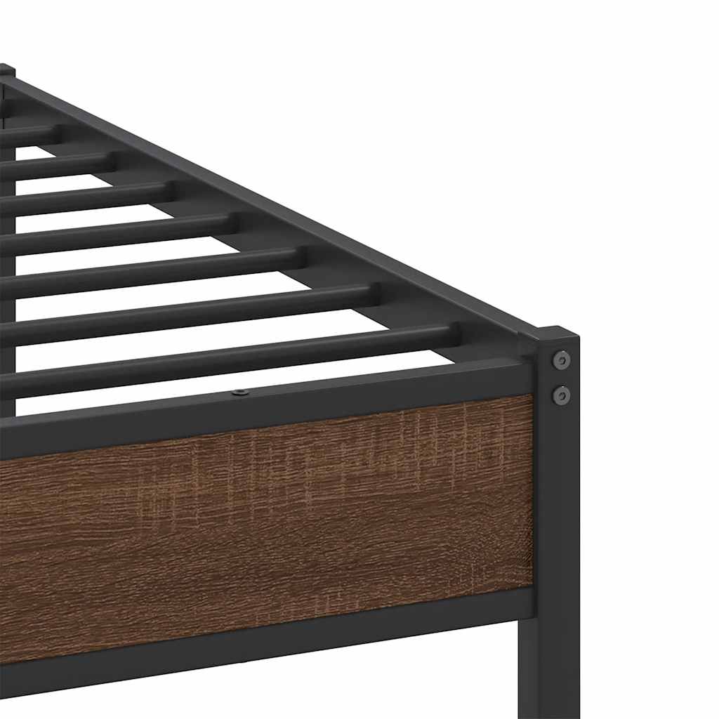 sengeramme 160x200 cm uden madras konstrueret træ brunt eg