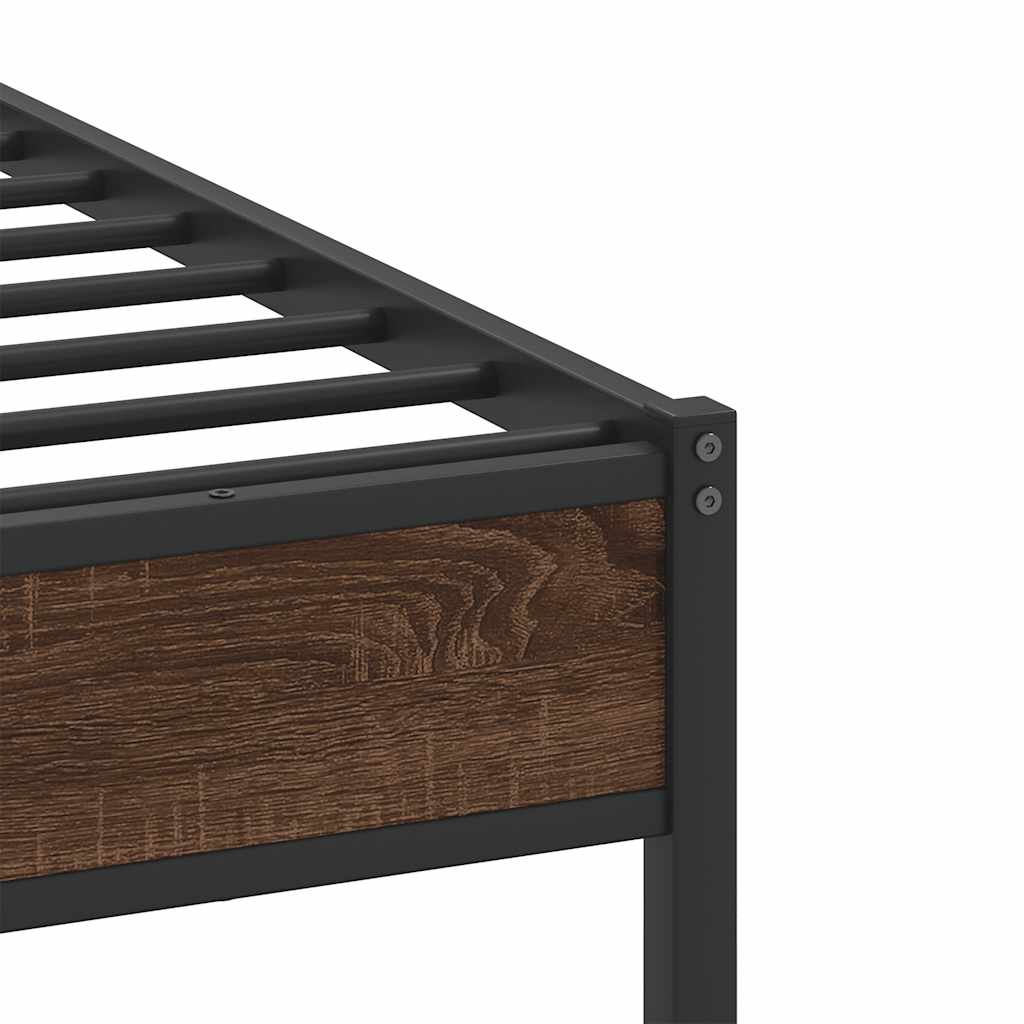 sengeramme 80x200 cm uden madras konstrueret træ brunt eg