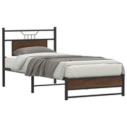 sengeramme 80x200 cm uden madras konstrueret træ brunt eg