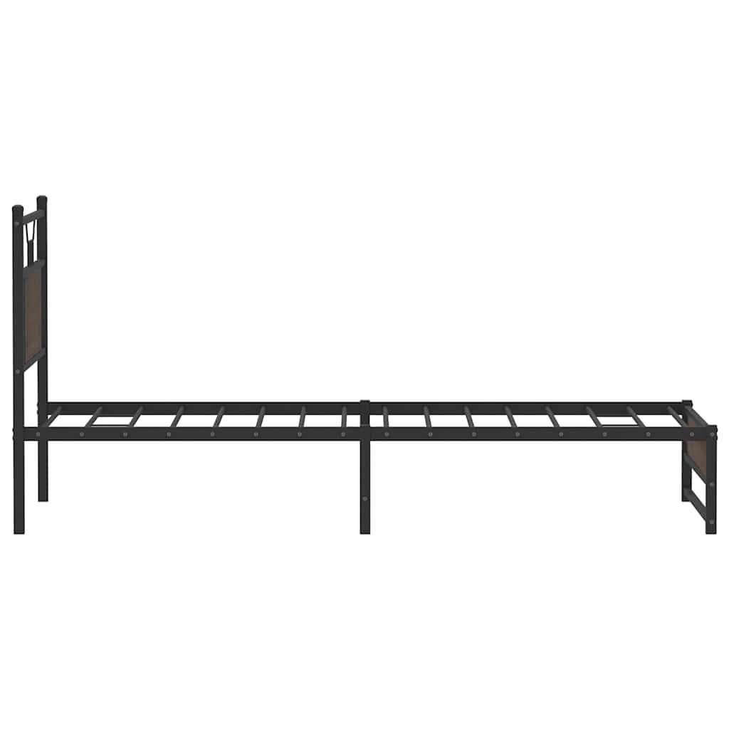 sengeramme 90x190 cm uden madras konstrueret træ brunt eg