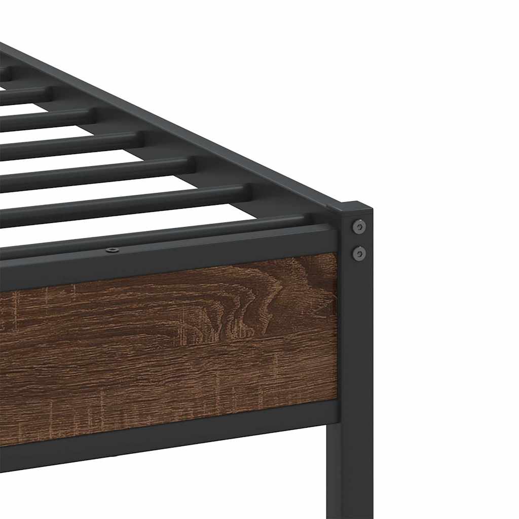 sengeramme 90x200 cm uden madras konstrueret træ brunt eg