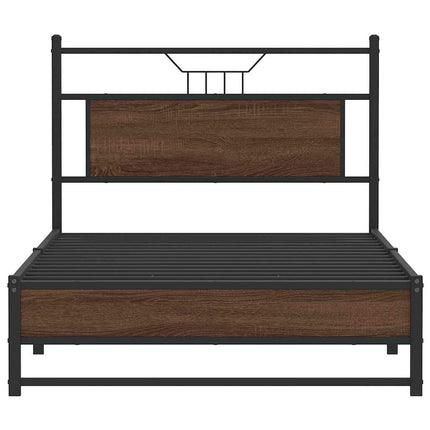 sengeramme 100x190 cm uden madras konstrueret træ brunt eg