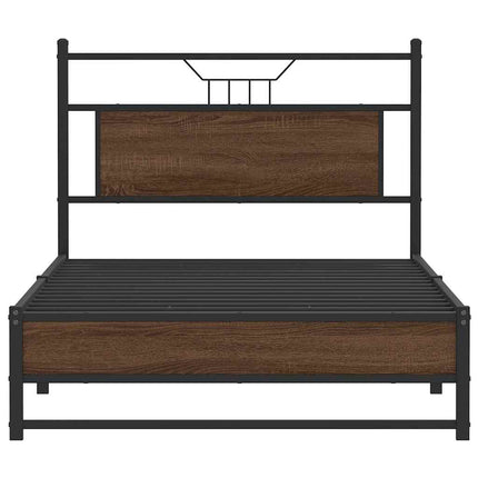 sengeramme 100x200 cm uden madras konstrueret træ brunt eg