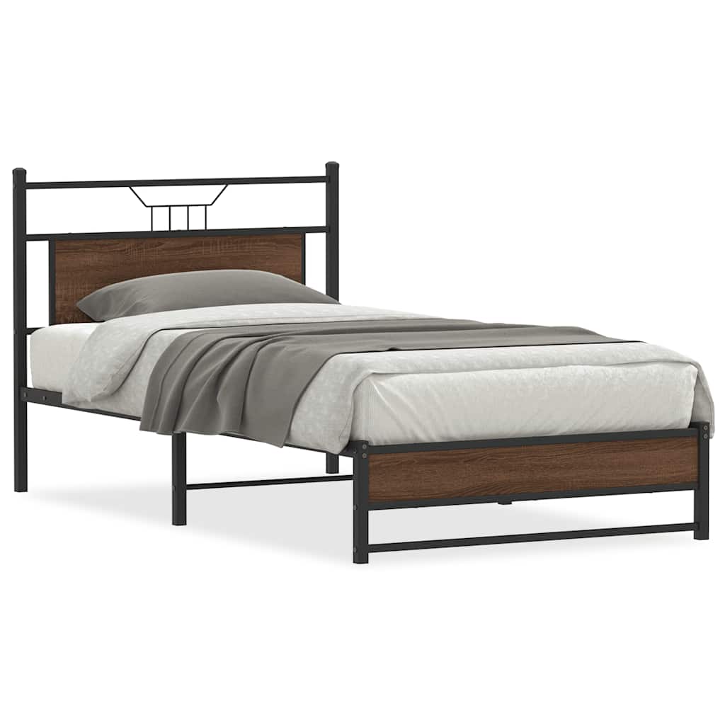 sengeramme uden madras 107x203 cm konstrueret træ brunt eg