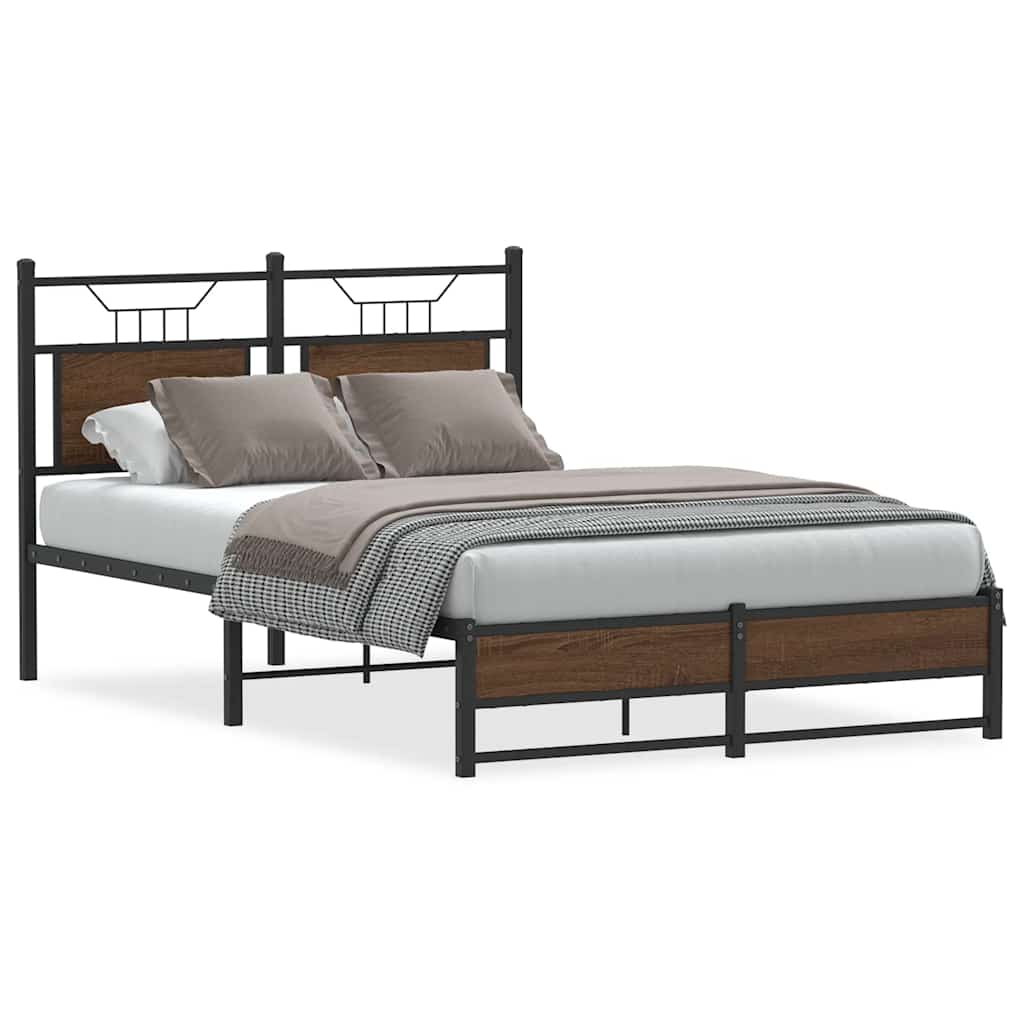 sengeramme 120x190 cm uden madras konstrueret træ brunt eg