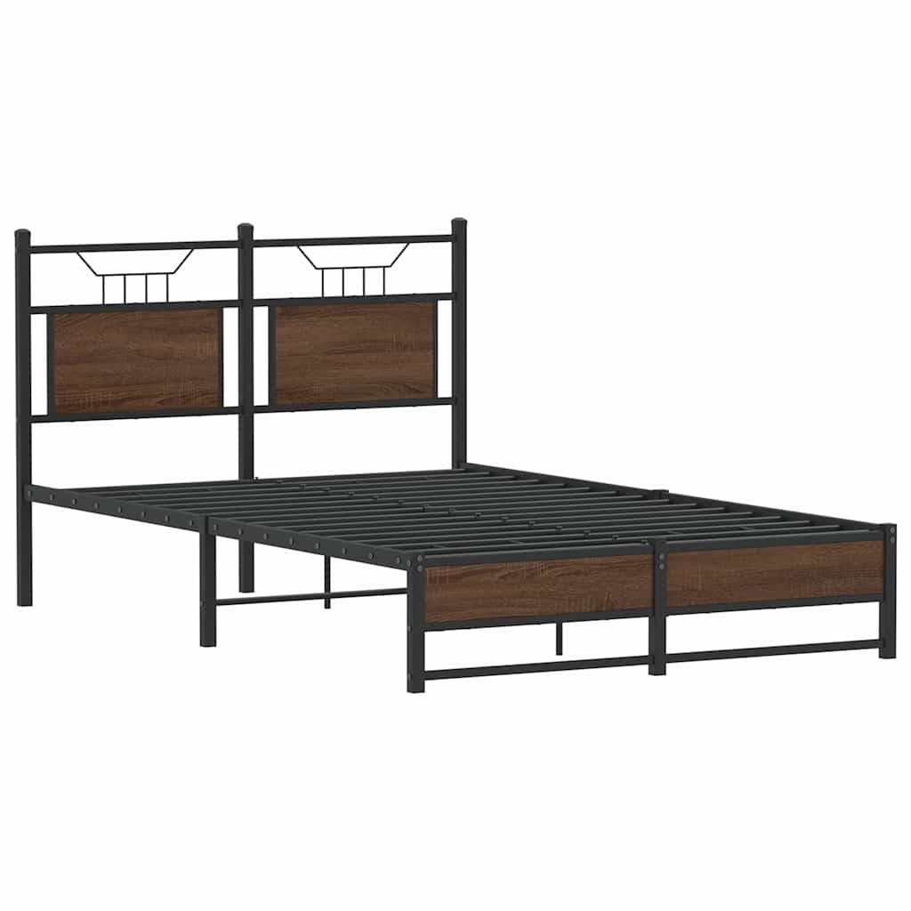 sengeramme 120x190 cm uden madras konstrueret træ brunt eg