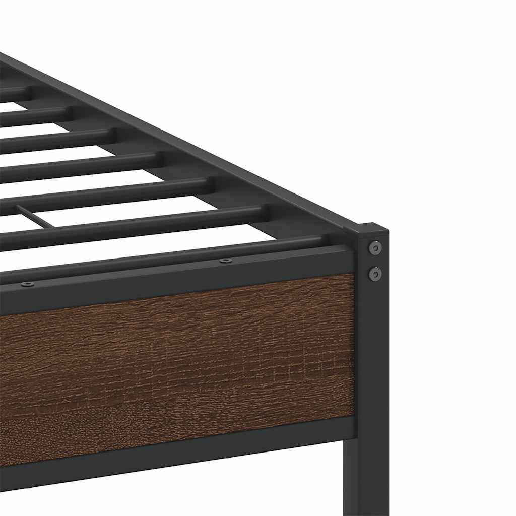 sengeramme 120x190 cm uden madras konstrueret træ brunt eg