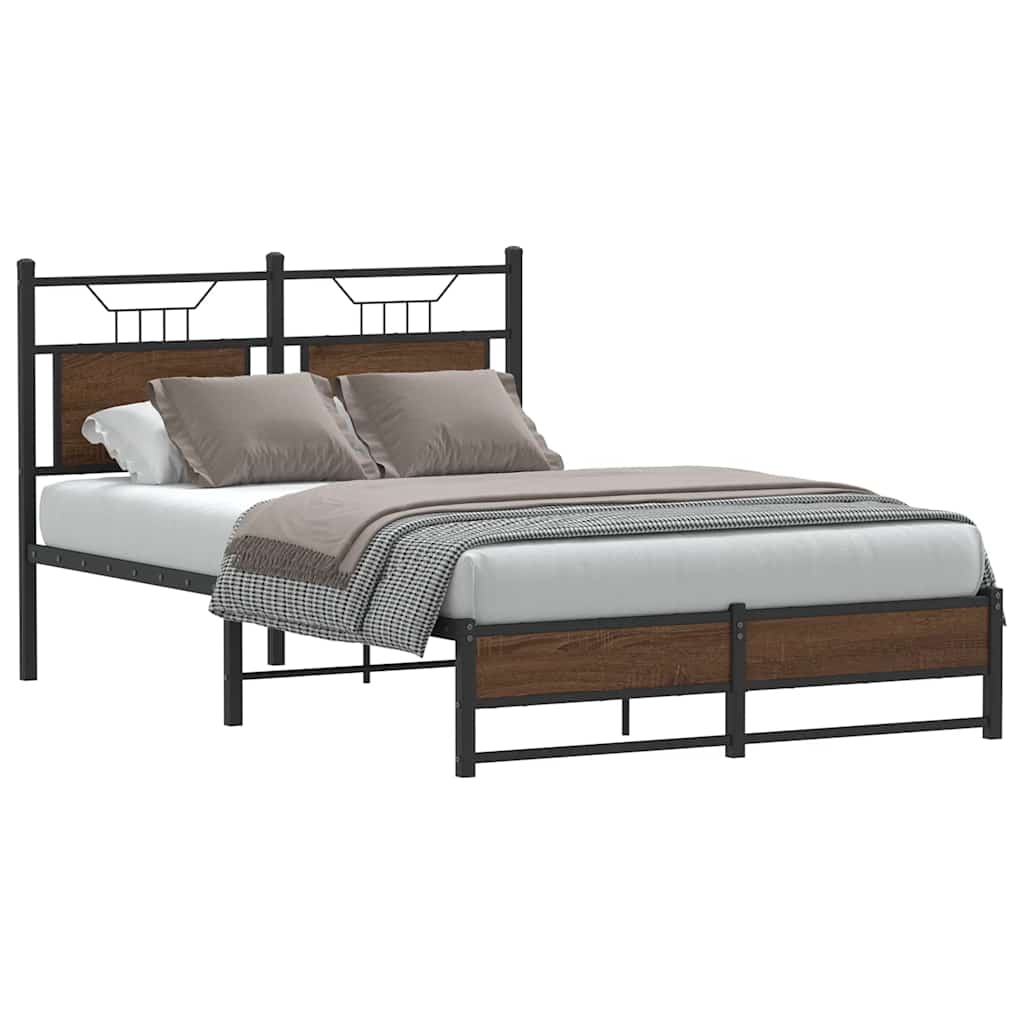 sengeramme 120x190 cm uden madras konstrueret træ brunt eg