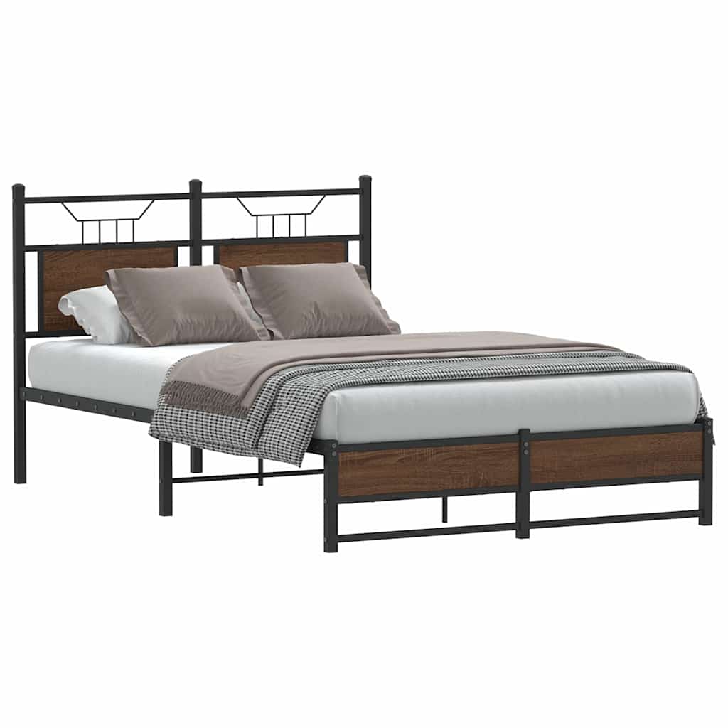 sengeramme 120x200 cm uden madras konstrueret træ brunt eg
