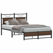 sengeramme 120x200 cm uden madras konstrueret træ brunt eg