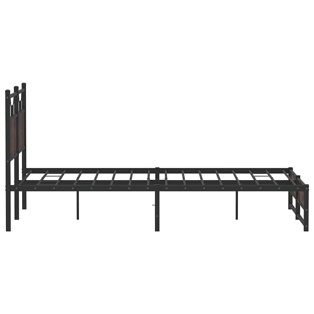 sengeramme 137x190 cm uden madras konstrueret træ brunt eg