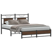 sengeramme 137x190 cm uden madras konstrueret træ brunt eg