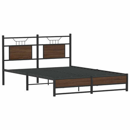 sengeramme 140x190 cm uden madras konstrueret træ brunt eg