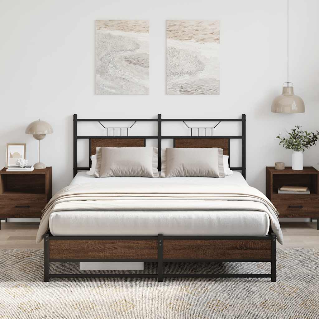 sengeramme 140x190 cm uden madras konstrueret træ brunt eg
