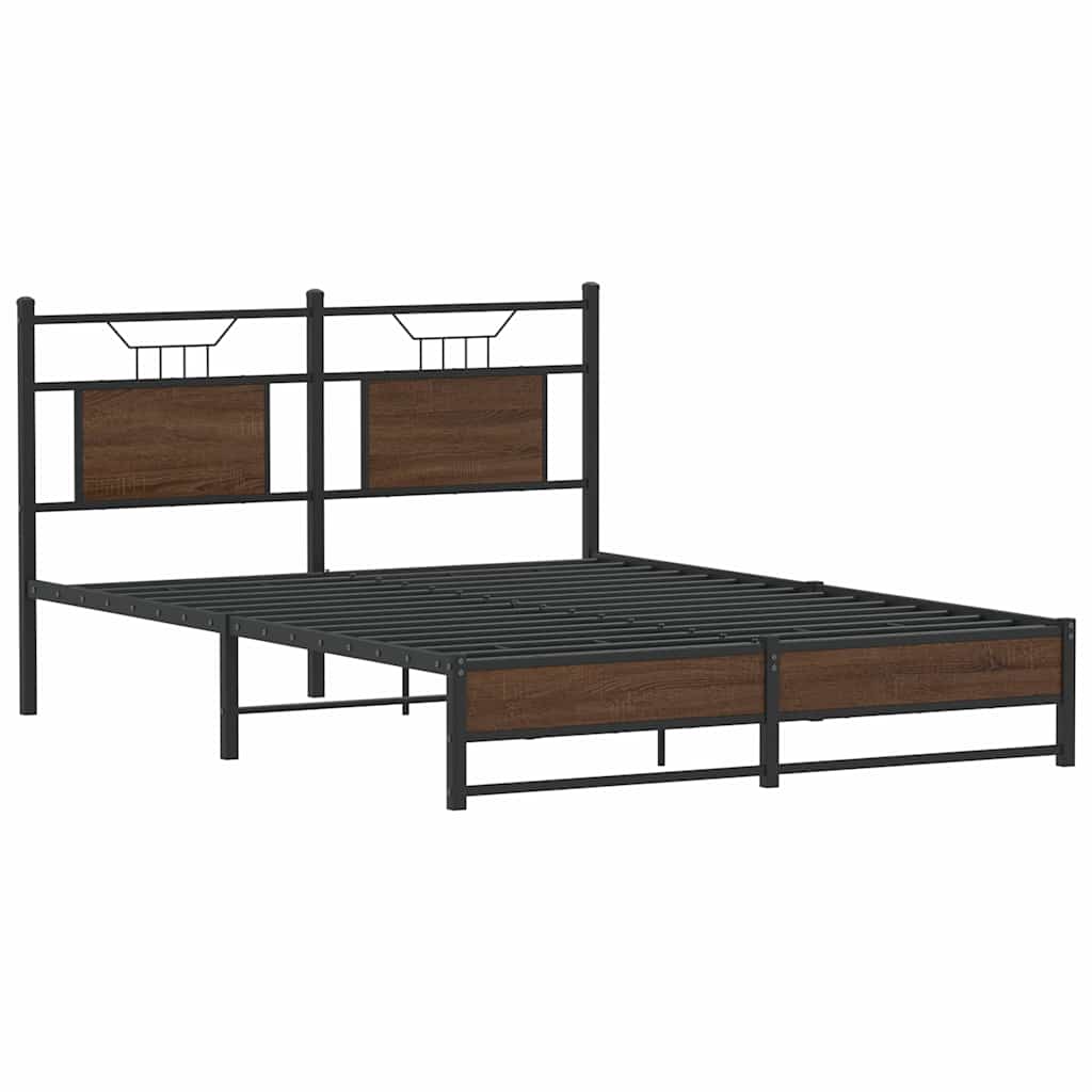 sengeramme 140x200 cm uden madras konstrueret træ brunt eg