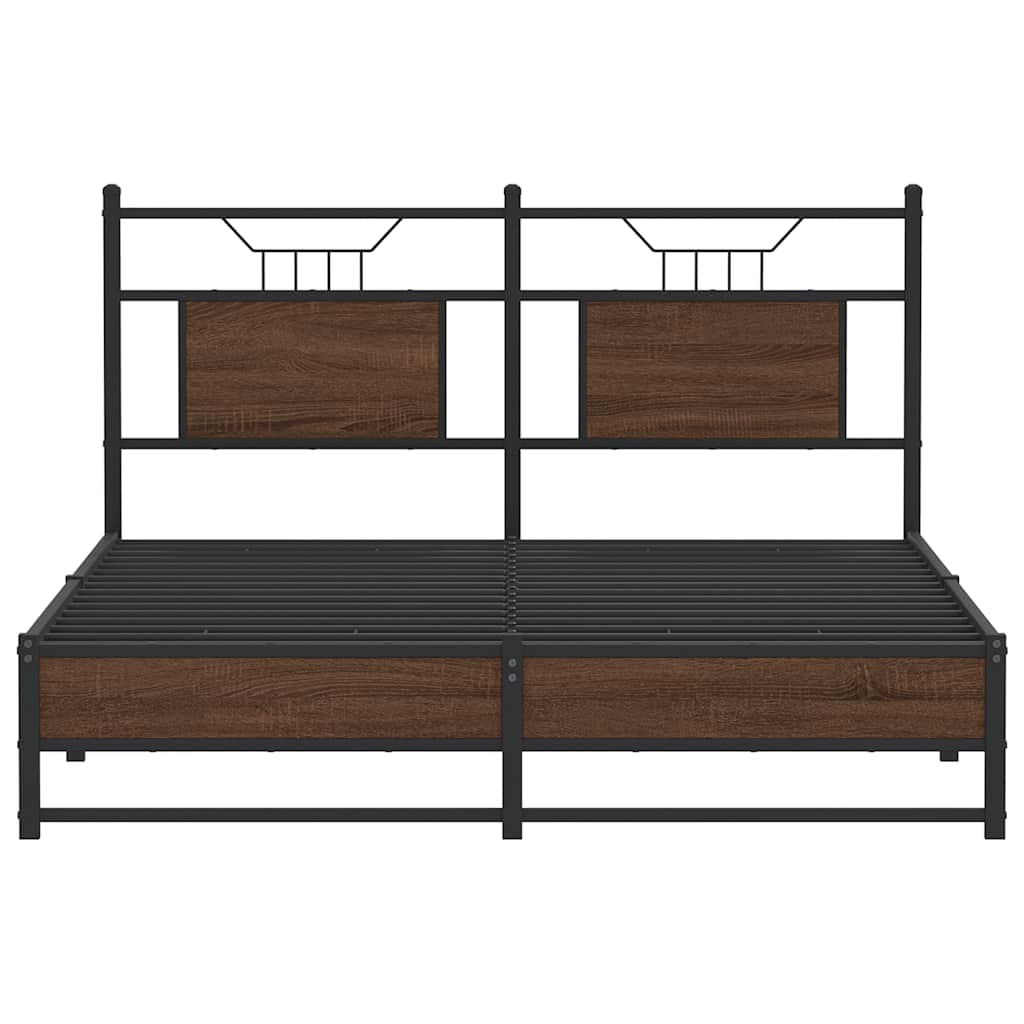 sengeramme 140x200 cm uden madras konstrueret træ brunt eg