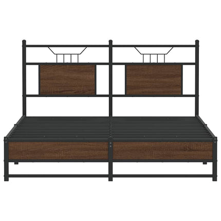 sengeramme 140x200 cm uden madras konstrueret træ brunt eg