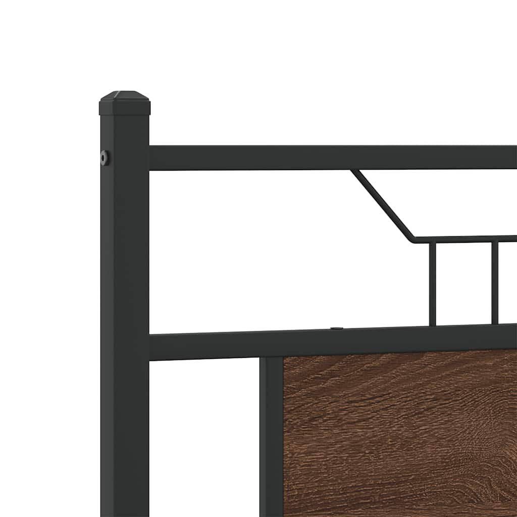 sengeramme 150x200 cm uden madras konstrueret træ brunt eg