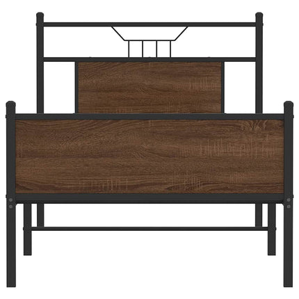 sengeramme 75x190 cm uden madras konstrueret træ brunt eg